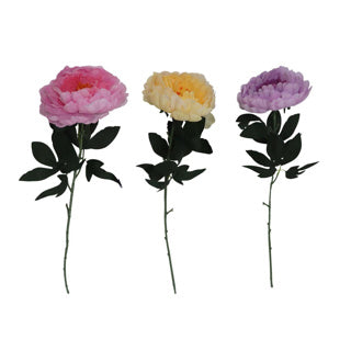 No brand kunst bloem pioenroos 77 cm | 12 stuks