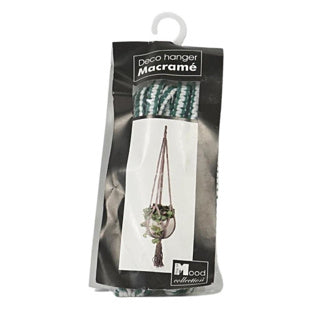 No brand in the mood collection pothouder donker groen macrame 110 cm | 6 stuks