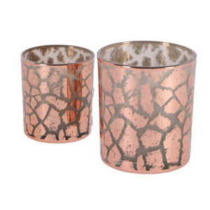 Diversen pmtd windlicht desiree giraffeprint roze 10 cm