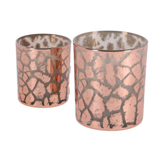 Load image into Gallery viewer, No brand ptmd windlicht desiree giraffeprint roze 10 cm | 6 stuks
