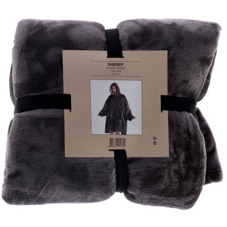 Afbeelding laden in galerijviewer, No brand hoodie plaid sherry 70x110 cm charcoal grey
