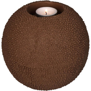 No brand theelichthouder concrete brown 15x15x15cm