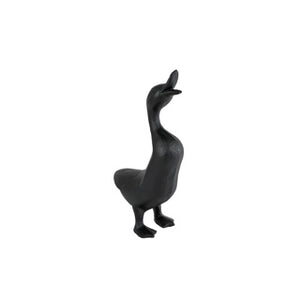Sculptuur gans zwart gietijzer 14,5x7,5x25cm | 2 stuks