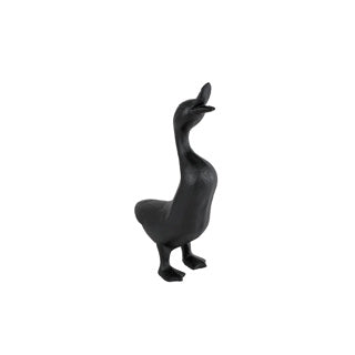 Sculptuur gans zwart gietijzer 14,5x7,5x25cm | 2 stuks