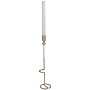 No brand kersten kandelaar metaal beige 8x8x40 cm