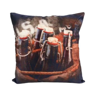 No brand kussen bottles velvet 40 x 40 cm | 2 stuks