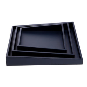 Senza asymmetrische houten dienbladen 3 stuks blauw
