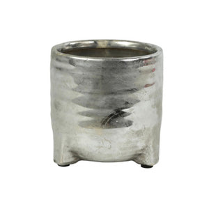 No brand countryfield bloempot amarens s zilverkleur 14 cm | 4 stuks