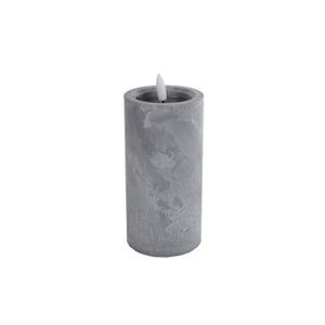 No brand kaars ivar large betonkleur kunststof 7,5x 7,5x15 cm | 4 stuks