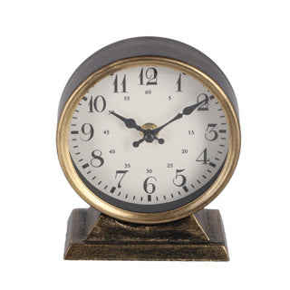 Klok rond caroline s metaal 13x6,5x15cm | 2 stuks