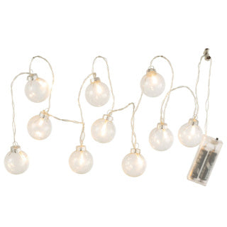 Afbeelding laden in galerijviewer, Lichtketting led op batterij glazen bollen 165 cm | 4 stuks
