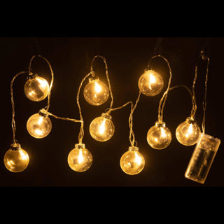 Afbeelding laden in galerijviewer, Lichtketting led op batterij glazen bollen 165 cm | 4 stuks
