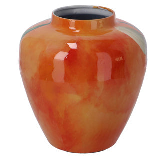 No brand vaas tulp oranje metaal 20x20x22cm