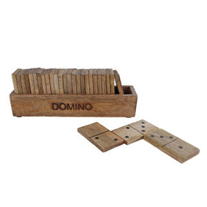 Spel domino naturel mango 20,5x5x7cm