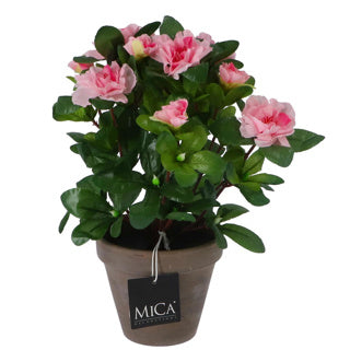 Load image into Gallery viewer, Edelman kunstplant azalea roze in pot | 2 stuks
