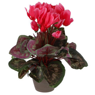 Laden Sie das Bild in Galerie -Viewer, Kunstplant cyclaam roze in pot
