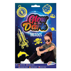 Creative craft group glow in the dark tattoos - blauw