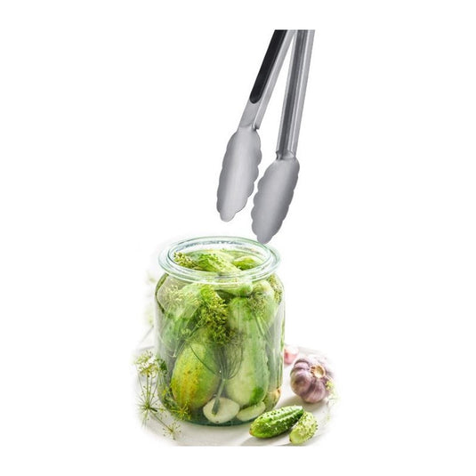 Westmark grilltang + serveertang, met roestvrijstalen uiteindes en rubberen handvatten, lengte: 20 cm, roestvrij staal kunststof, classic spezial mini, zilver zwart, 16232270