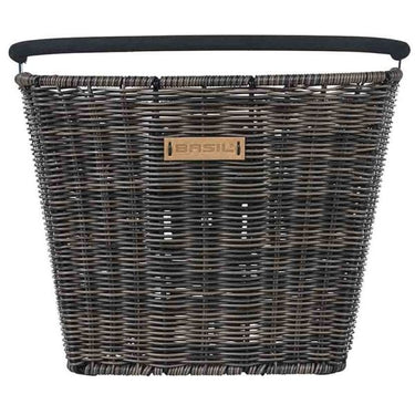 Basil Bremen Rattan Look KF - fietsmand - voorop - donkerbruin