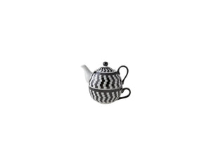 Cosy trendy tea for one ã˜11,5xh14cm zwart wit