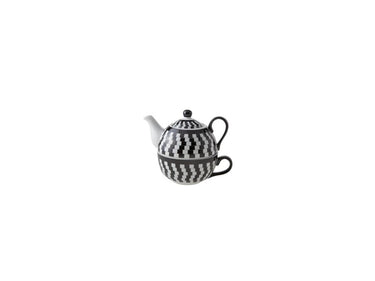 Cosy trendy tea for one ã˜11,5xh14cm zwart wit