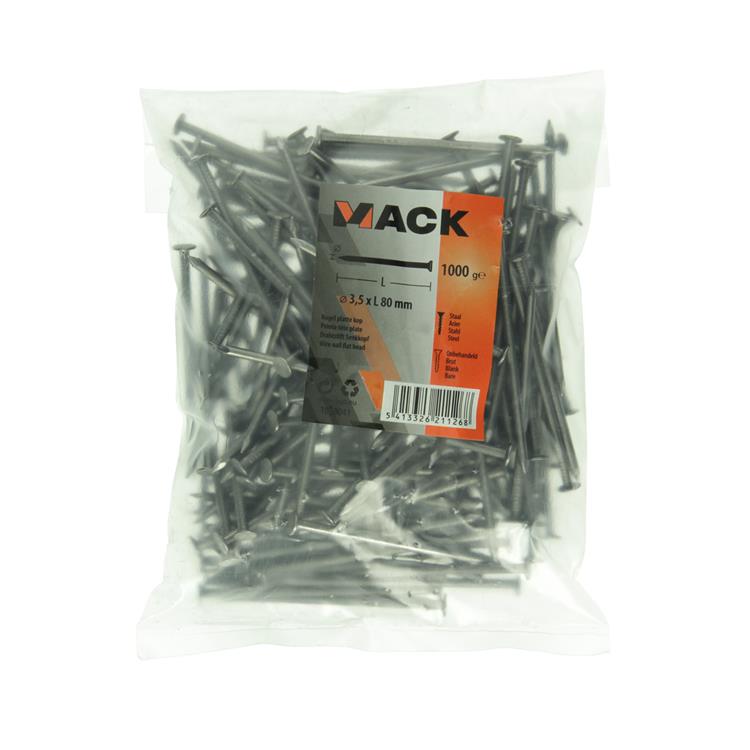 Afbeelding laden in galerijviewer, Mack 1020041 - nagel platte kop 1000 gr 3,5 x 80 mm | 10 stuks
