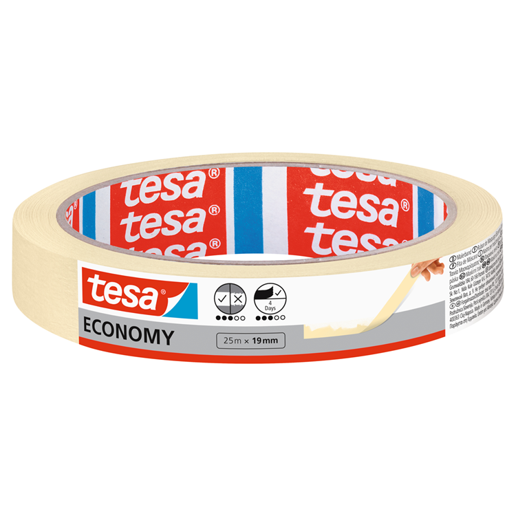 Afbeelding laden in galerijviewer, Tesa afplaktape - 1x rol - wit - 19 mm x 25 m - schilderstape - maskeertape - masking tape
