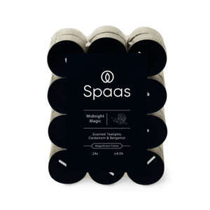 Spaas geurtheelichten blokverpakking x24 4,5u - midnight magic | 5 stuks