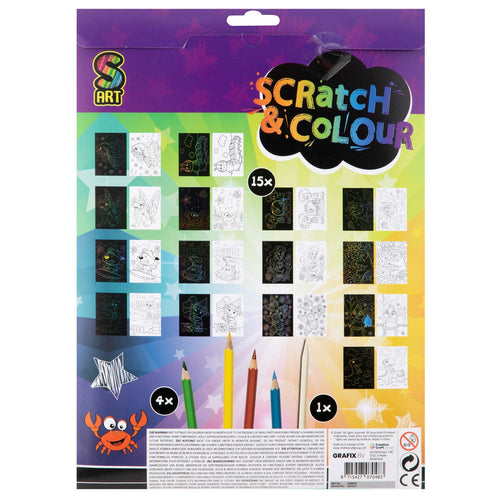 Grafix knutselset scratch en kleuren a4