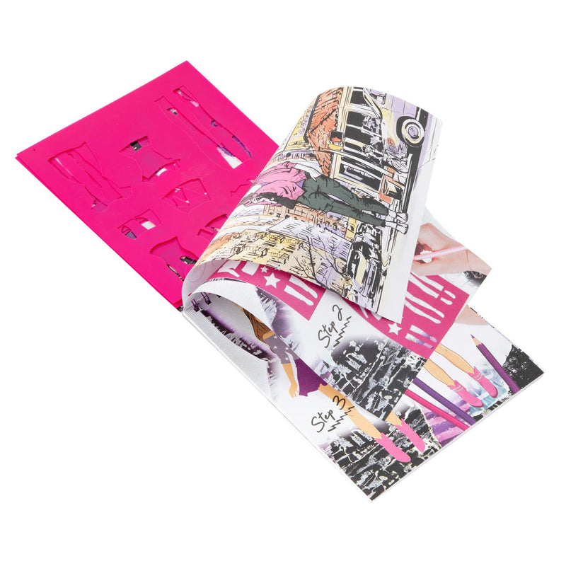 Load image into Gallery viewer, Grafix fashion design stickerboek + stencils
