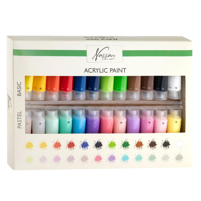Load image into Gallery viewer, Nassau fine art nassau acrylverf basis en pastelkleuren, 24x22ml
