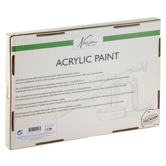 Nassau fine art nassau acrylverf basis en pastelkleuren, 24x22ml