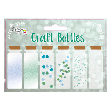 Creative craft group decoratie flesjes, 6 x 15g - groen blauw