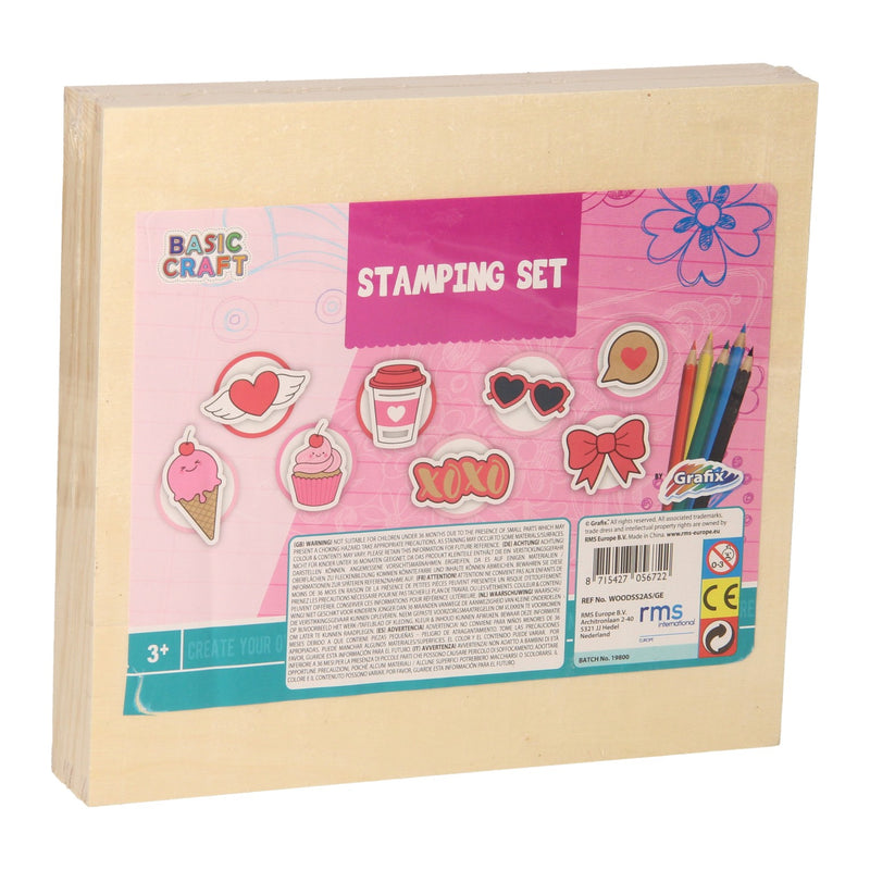 Load image into Gallery viewer, Creative craft group houten stempelset met kleurpotloden
