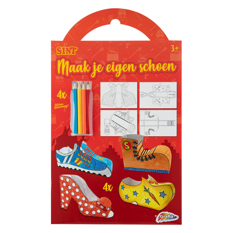 ギャラリービューアに画像をロードする, Grafix sinterklaas knutselset - maak je eigen schoen 4 designs + 4 potloden
