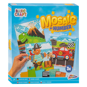 Creative craft group mozaiek op nummer - piraat, dino en voertuig