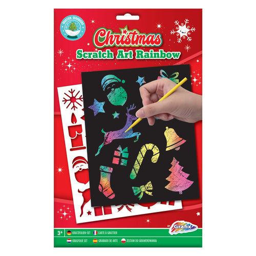 Scratchkunst Regenboog Kerst A5
