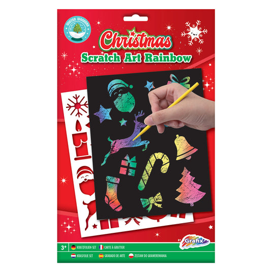 Scratchkunst Regenboog Kerst A5