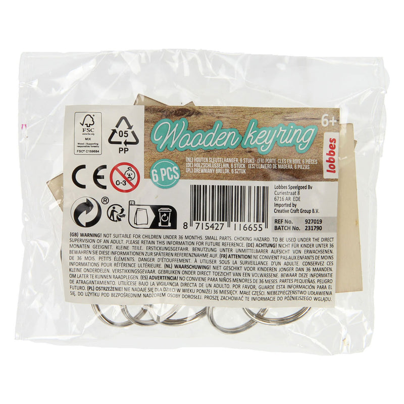 Load image into Gallery viewer, Lobbes Houten Sleutelhangers, 6st.
