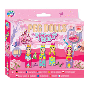 Creative craft group houten kegelpoppetjes knutselset - prinses