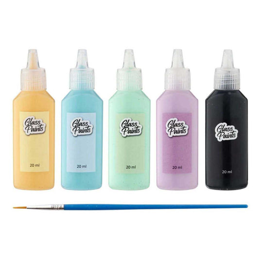 Creative craft group glasverf met penseel, 5x22ml