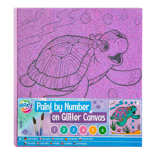 Creative craft group schilderen op nummer glitter canvas, 9dlg.