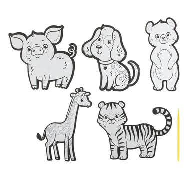 Creative craft group kraskunst stickers - dieren, 6dlg.