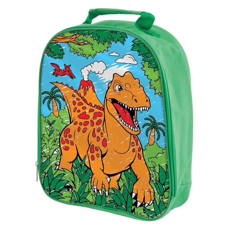 Load image into Gallery viewer, Creative craft group dino kleur je eigen tas met stiften
