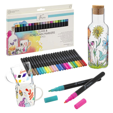 Creative craft group glas- en porseleinmarkers, 24st.