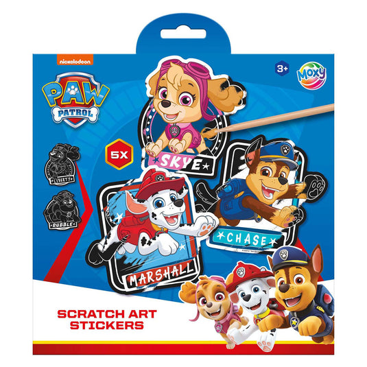 Creative craft group scratch art stickers - paw patrol, 6dlg.