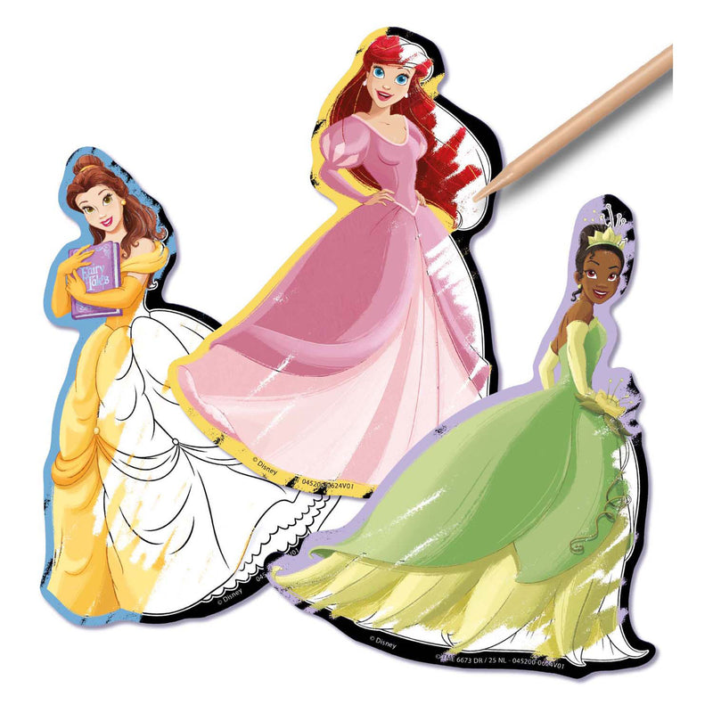 Load image into Gallery viewer, Moxy scratch art stickers - disney princess, 6dlg.
