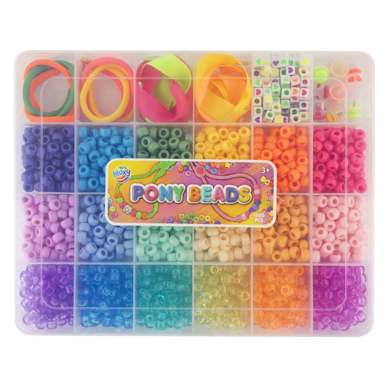 Load image into Gallery viewer, Creative craft group pony beads accessoires in opbergdoos, 18 kleuren
