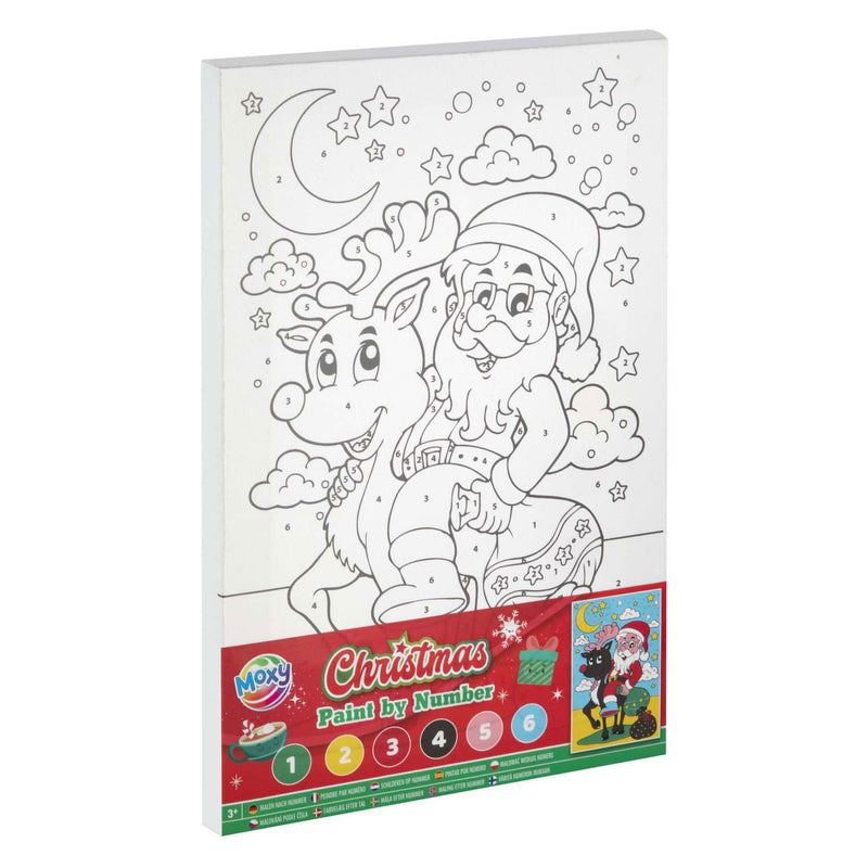 Load image into Gallery viewer, Creative craft group canvas schilderen op nummer kerstmis - incl 6 kleuren verf en penseel
