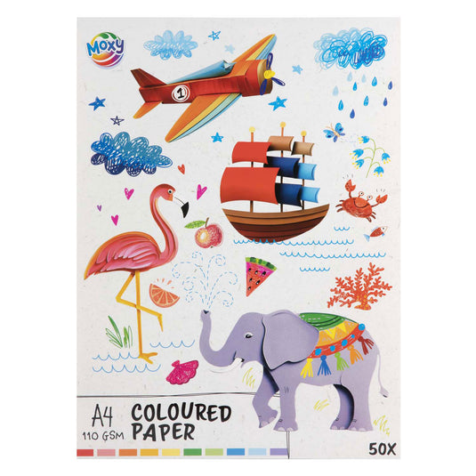 Creative craft group gekleurd papier a4, 50 vellen - 10 kleuren
